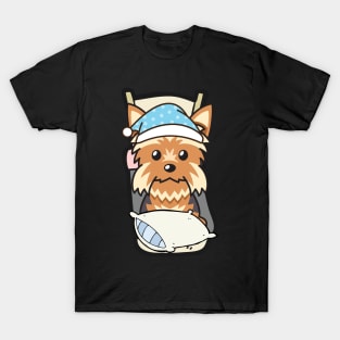 Cute yorkshire terrier is going to bed T-Shirt